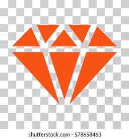 Diamond icon. Vector illustration style is flat iconic symbol, orange color, transparent background. Designed for web and software interfaces.