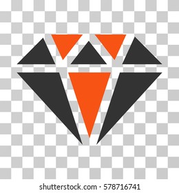 Diamond icon. Vector illustration style is flat iconic bicolor symbol, orange and gray colors, transparent background. Designed for web and software interfaces.