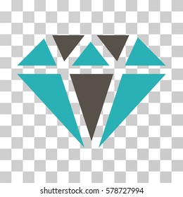 Diamond icon. Vector illustration style is flat iconic bicolor symbol, grey and cyan colors, transparent background. Designed for web and software interfaces.