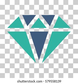 Diamond icon. Vector illustration style is flat iconic bicolor symbol, cobalt and cyan colors, transparent background. Designed for web and software interfaces.