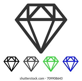 Diamond icon. Vector illustration style is a flat iconic diamond symbol with black, gray, green, blue color versions. Designed for web and software interfaces.