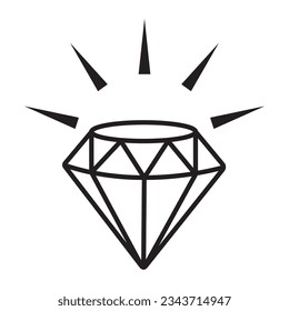 Diseño de símbolo de la ilustración del vector del icono del diamante