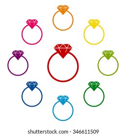 Diamond icon - Vector illustrations set