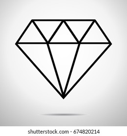 Diamond Icon Vector Isolated, Luxury Crystal