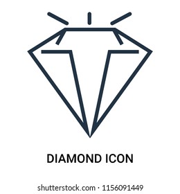 Diamond icon vector isolated on white background, Diamond transparent sign , outline thin symbols or linear logo design