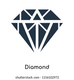 Diamond icon vector isolated on white background. thin symbols or lined elements in outline style