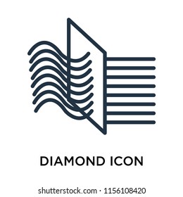 Diamond icon vector isolated on white background, Diamond transparent sign , thin symbol or stroke element design in outline style
