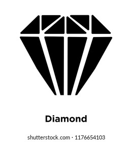 Diamond icon vector isolated on white background, logo concept of Diamond sign on transparent background, filled black symbol