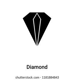 Diamond icon vector isolated on white background, logo concept of Diamond sign on transparent background, filled black symbol