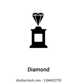 Diamond icon vector isolated on white background, logo concept of Diamond sign on transparent background, filled black symbol