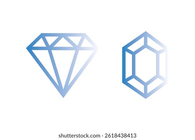 Diamond icon vector isolated on white background. Diamond vector icon. Gemstone symbol
