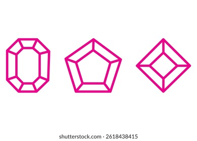 Diamond icon vector isolated on white background. Diamond vector icon. Gemstone symbol