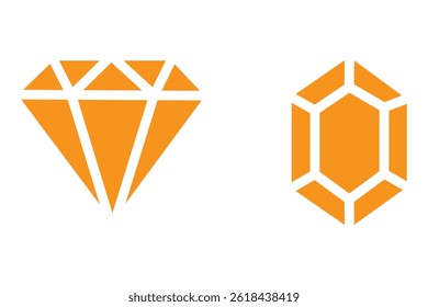 Diamond icon vector isolated on white background. Diamond vector icon. Gemstone symbol