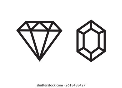 Diamond icon vector isolated on white background. Diamond vector icon. Gemstone symbol