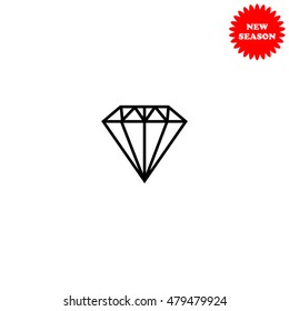 Diamond icon vector icon isolated on white background.