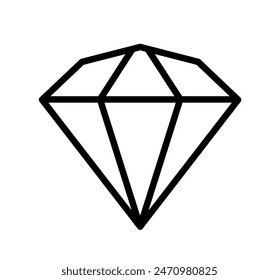 diamond icon vector with line design
