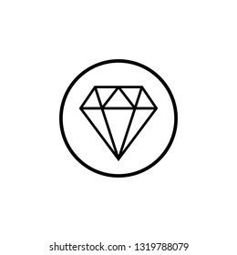Diamond icon vector. Diamond line icon. Gemstone symbol