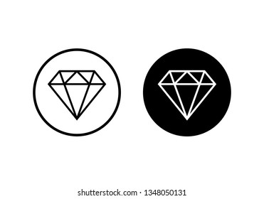Diamond icon vector. Diamond line icon. Gemstone symbol