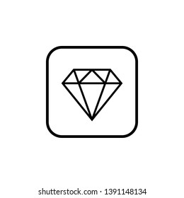 Diamond icon vector. Diamond line icon. Gemstone symbol