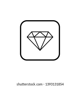Diamond icon vector. Diamond line icon. Gemstone symbol