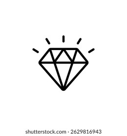Diamond icon vector. in line style design on white background. vector illustration