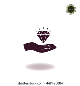 Diamond icon, vector logo