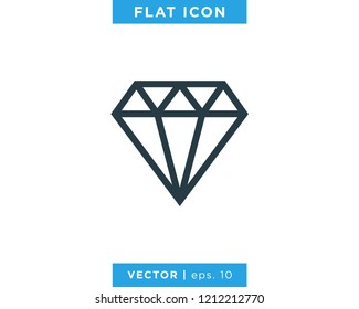 Diamond Icon Vector Logo Design Template On White Background.