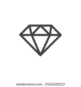 Diamond icon Vector logo outline