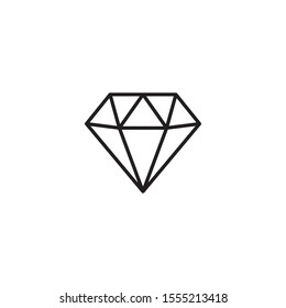 Diamond icon vector on white background