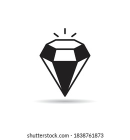 vector de icono de diamante en fondo blanco