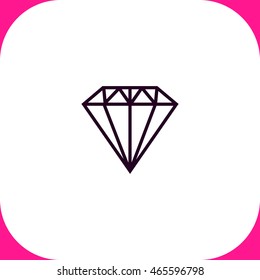 Diamond icon vector icon on white background.