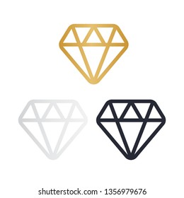 Diamond icon vector. Diamond outline vector sign 
