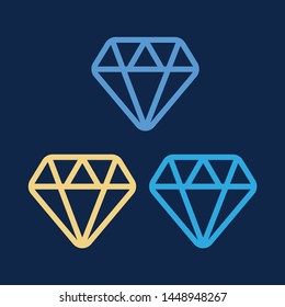 Diamond icon vector. Diamond outline vector sign