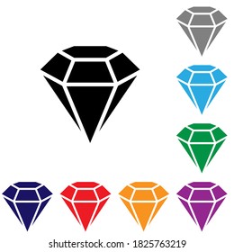 Diamond icon vector set. jewel illustration sign collection. gem symbol. 