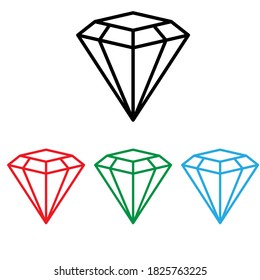Diamant Symbol, Vektorset. Sammlung von Juwel Illustrations-Zeichen. Edelsteinsymbol. 