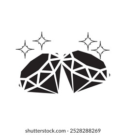 Diamond icon vector set.color editable 