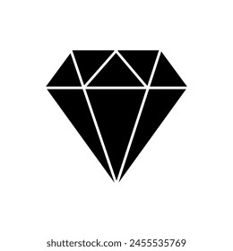 Diamant-Symbol. Vektorgrafik einfache schwarze Illustration für Web und App..eps