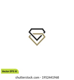 Diamond icon vector simple design element