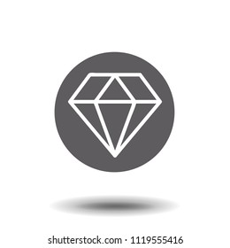 Diamond Icon Vector. Simple flat symbol. Perfect Black pictogram illustration on white background.
