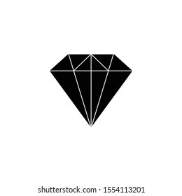 Diamond Icon Vector. Simple flat symbol. Perfect Black pictogram illustration on white background.