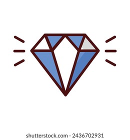 Diamond icon vector, stock illustration