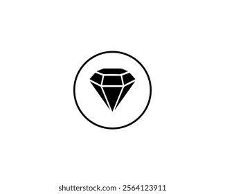 Diamond icon vector symbol illustration. Anniversary, art, design, diamond, doodle, drawing, fashion, gift, jewellery, luxury, romance and wedding.