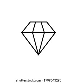 Símbolo vectorial de icono de diamante ilustración aislada fondo blanco