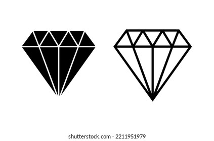 Diamond icon vector for web and mobile app. diamond gems sign and symbol