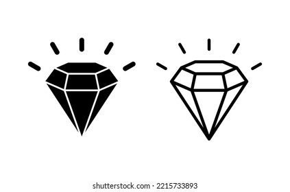 Vector de iconos de diamantes para aplicaciones web y móviles. signo y símbolo de las gemas de diamantes