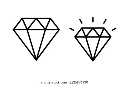 Vector de iconos de diamantes para aplicaciones web y móviles. signo y símbolo de las gemas de diamantes