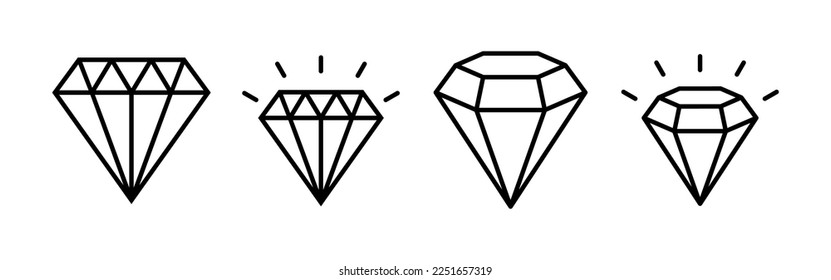 Diamond icon vector for web and mobile app. diamond gems sign and symbol