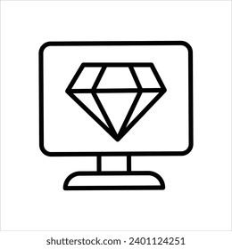  Diamond icon with white background vector