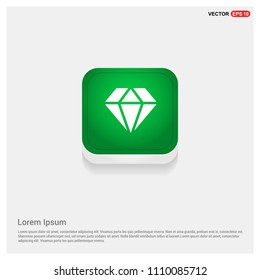 Diamond iconGreen Web Button - Free vector icon