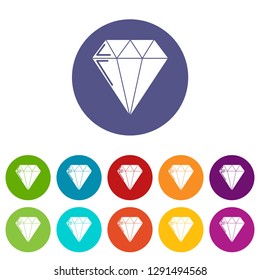 Diamond icons color set vector for any web design on white background